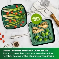 Granitestone Diamond Emerald Green 10.5-in. Grill Pan 11 Granitestone Diamond Emerald Green 10.5-in. Grill Pan -Home-Kitchen 5719145 ALT5