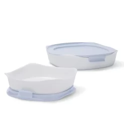 Rubbermaid DuraLite Glass Bakeware, 4-Piece Set With Lids, Baking Dishes Or Casserole Dishes, 1.75-Quart And 0.97-Quart Square (with Lids)