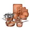 Gotham Steel Hammered 15-pc. Aluminum Nonstick Cookware & Bakeware Set -Home-Kitchen 5749625