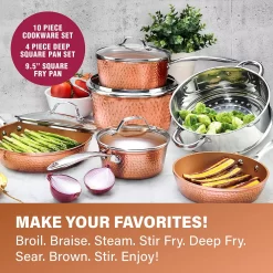 Gotham Steel Hammered 20-pc. Nonstick Cookware & Bakeware Set -Home-Kitchen 5749626 ALT4