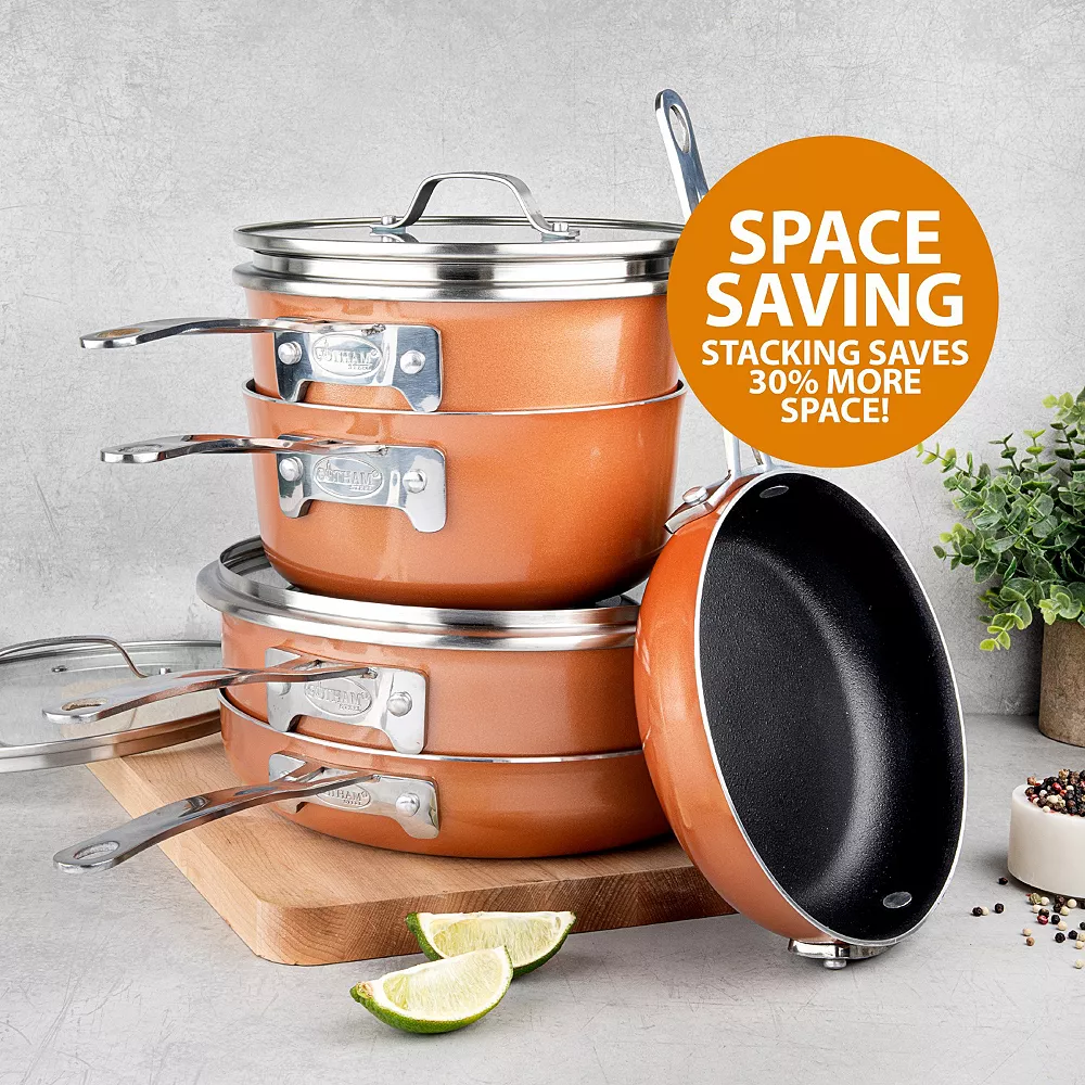 Gotham Steel StackMaster 10-pc. Nonstick Cookware Set With Utensils 4 Gotham Steel StackMaster 10-pc. Nonstick Cookware Set With Utensils - Image 2