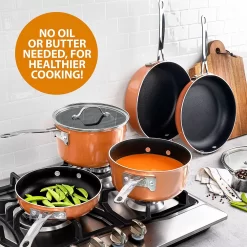 Gotham Steel StackMaster 10-pc. Nonstick Cookware Set With Utensils 10 Gotham Steel StackMaster 10-pc. Nonstick Cookware Set With Utensils -Home-Kitchen 5749627 ALT3