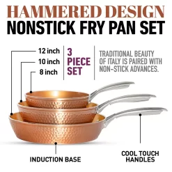 Gotham Steel Hammered 3-pc. Nonstick Frypan Set -Home-Kitchen 5749628 ALT3