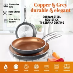 Gotham Steel 3-pc. Ti-Ceramic Nonstick Frypan Set 12 Gotham Steel 3-pc. Ti-Ceramic Nonstick Frypan Set -Home-Kitchen 5749629 ALT4