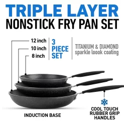 Granitestone Diamond 3-pc. Nonstick Frypan Set 9 Granitestone Diamond 3-pc. Nonstick Frypan Set -Home-Kitchen 5749654 ALT3