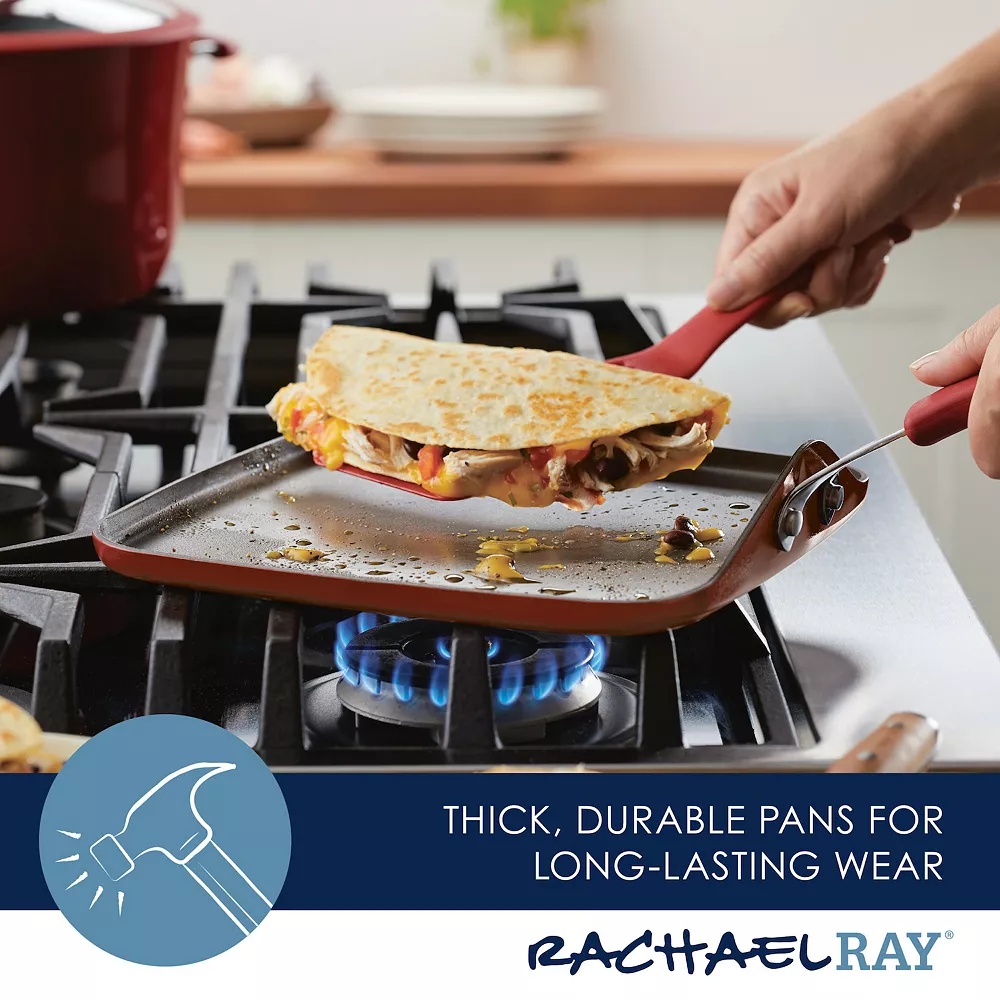 Rachael Ray Cook + Create 11-in. Nonstick Aluminum Square Stovetop Griddle Pan 4 Rachael Ray Cook + Create 11-in. Nonstick Aluminum Square Stovetop Griddle Pan - Image 2