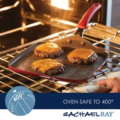 Rachael Ray Cook + Create 11-in. Nonstick Aluminum Square Stovetop Griddle Pan 11 Rachael Ray Cook + Create 11-in. Nonstick Aluminum Square Stovetop Griddle Pan -Home-Kitchen 5749658 ALT3
