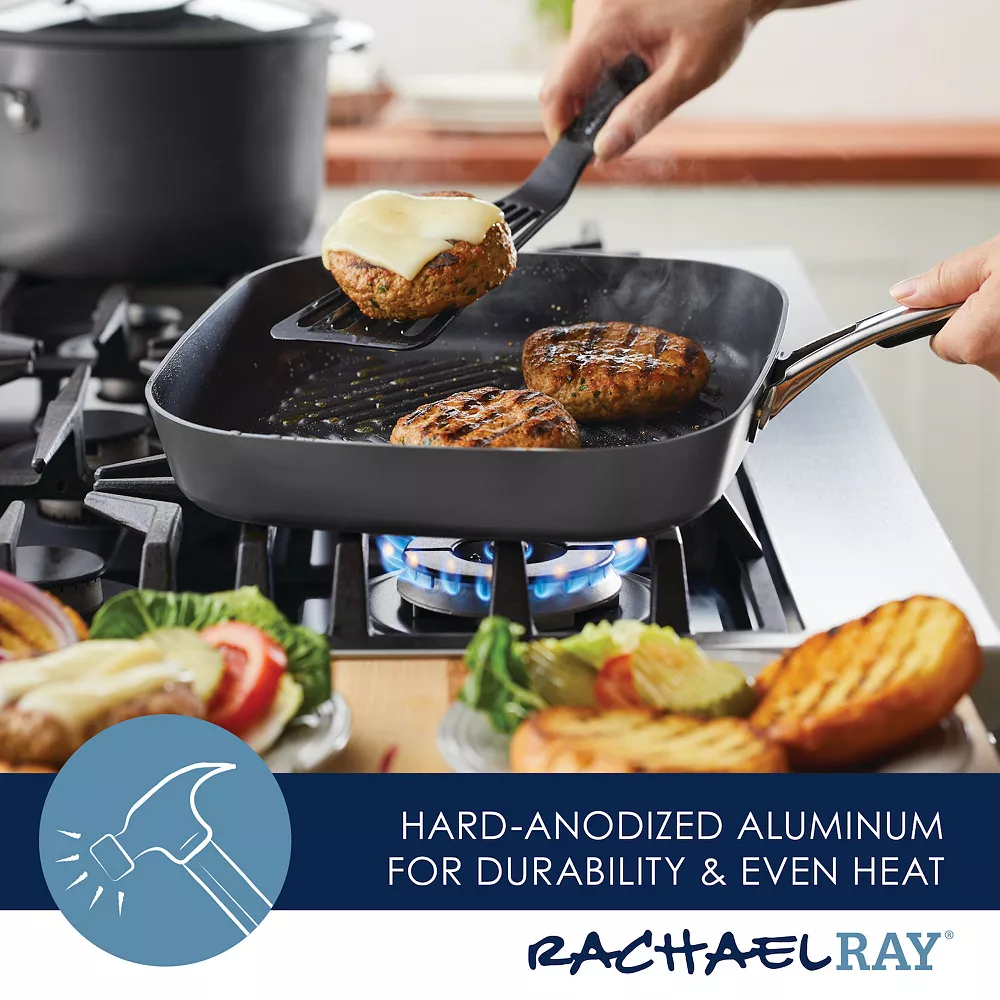 Rachael Ray Cook + Create 11-in. Hard-Anodized Nonstick Deep Grill Pan 4 Rachael Ray Cook + Create 11-in. Hard-Anodized Nonstick Deep Grill Pan - Image 2