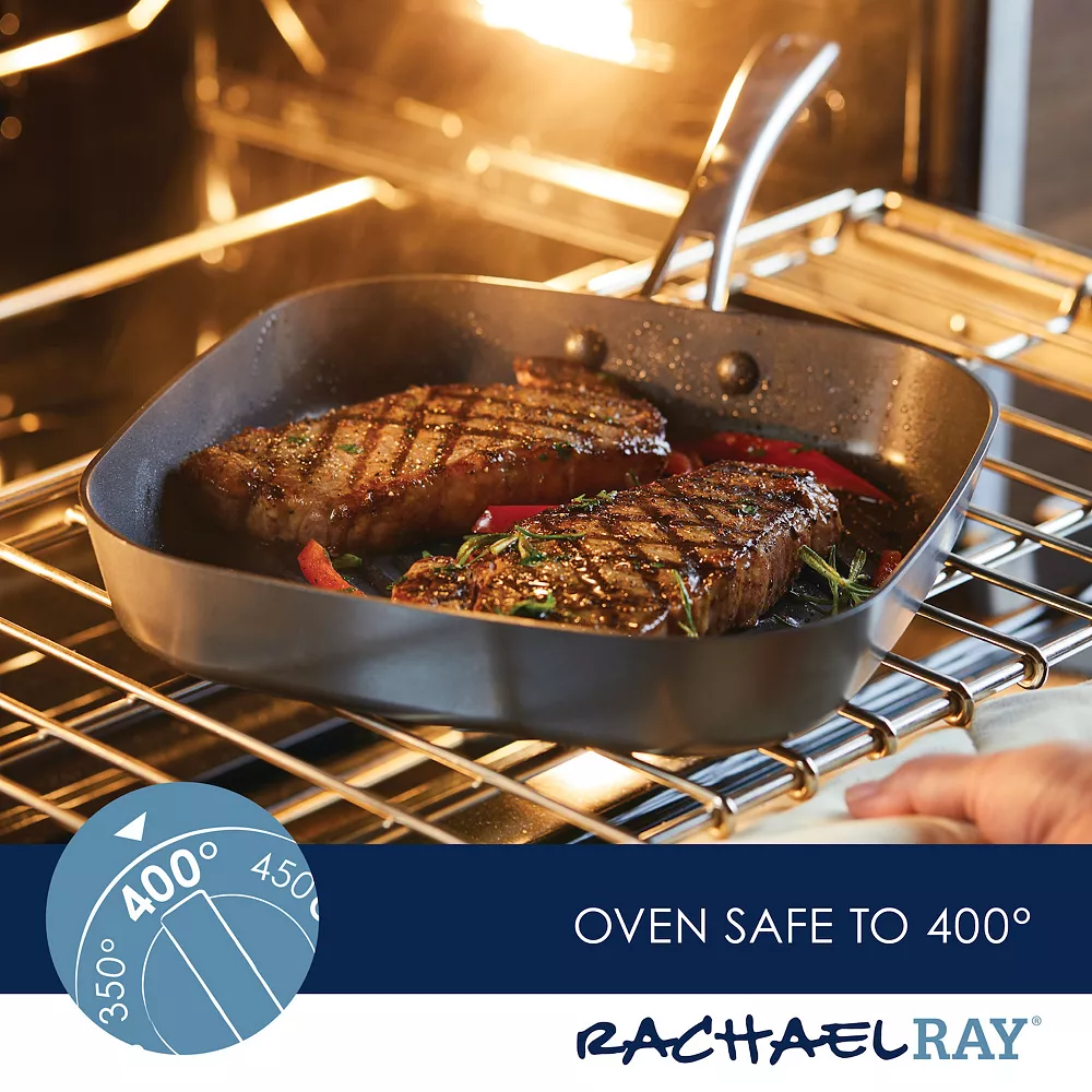 Rachael Ray Cook + Create 11-in. Hard-Anodized Nonstick Deep Grill Pan 5 Rachael Ray Cook + Create 11-in. Hard-Anodized Nonstick Deep Grill Pan - Image 3