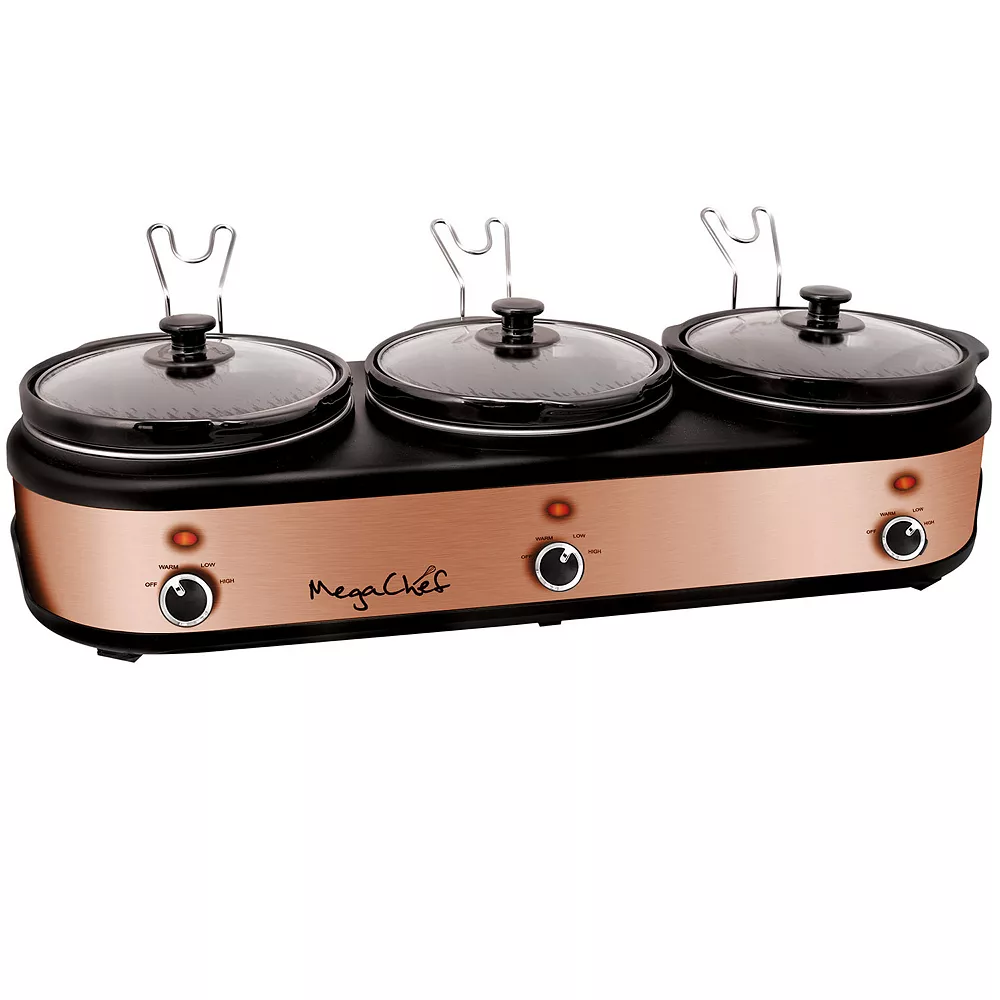 MegaChef Triple 2.5-qt. Slow Cooker & Buffet Server 4 MegaChef Triple 2.5-qt. Slow Cooker & Buffet Server - Image 2
