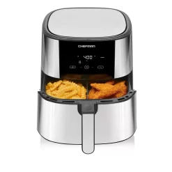 Chefman 8-qt. TurboFry Stainless Steel Air Fryer With Basket Divider -Home-Kitchen 5772121 ALT2