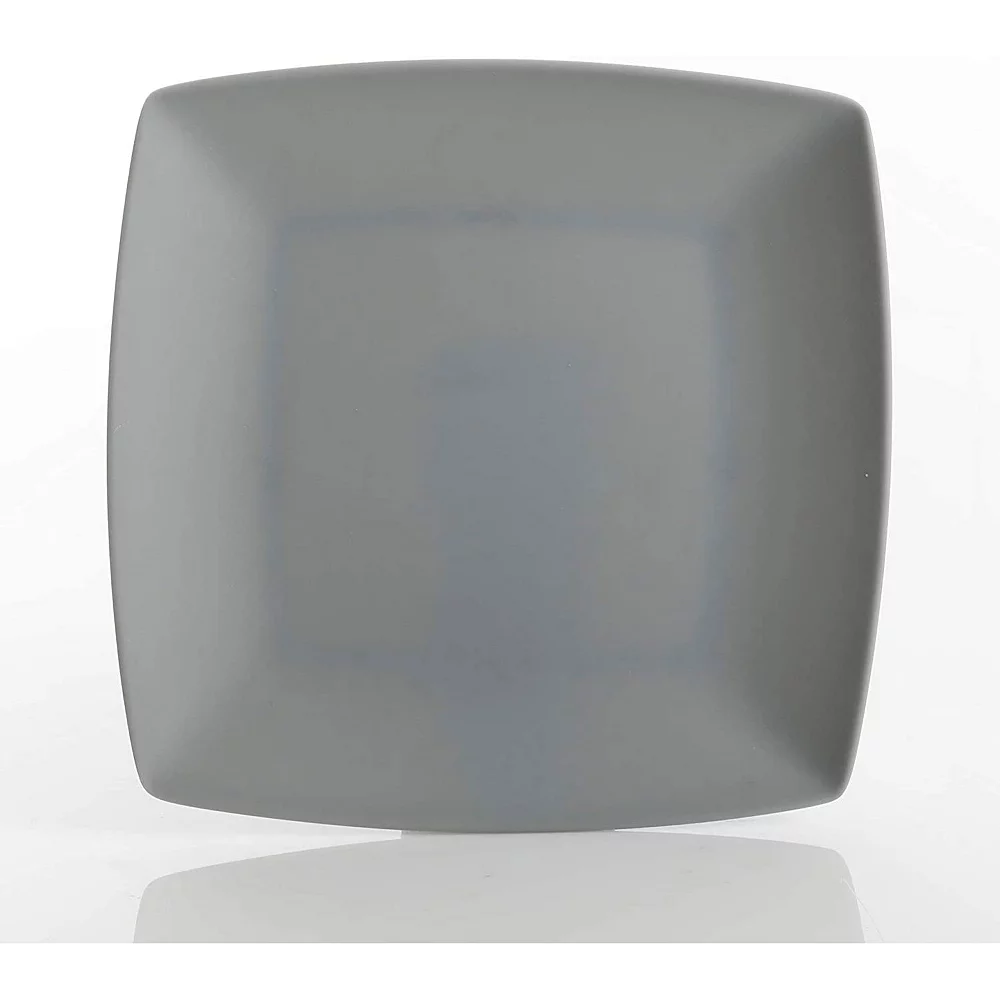 Gibson Home 16 Piece Square Melamine Dinnerware Set Plates, Bowls, & Cups, Grey 5 Gibson Home 16 Piece Square Melamine Dinnerware Set Plates, Bowls, & Cups, Grey - Image 3