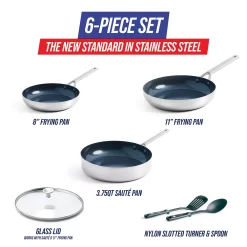 Blue Diamond Tri-Ply Stainless Steel Ceramic Nonstick 6-pc. Cookware Set 11 Blue Diamond Tri-Ply Stainless Steel Ceramic Nonstick 6-pc. Cookware Set -Home-Kitchen 5826381 ALT5