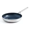 Blue Diamond Tri-Ply Stainless Steel Ceramic Nonstick 9.5-in. Frypan Skillet -Home-Kitchen 5826388
