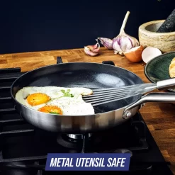 Blue Diamond Tri-Ply Stainless Steel Ceramic Nonstick 9.5-in. Frypan Skillet -Home-Kitchen 5826388 ALT5