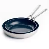 Blue Diamond Tri-Ply Stainless Steel Ceramic Nonstick Frypan Skillet Set