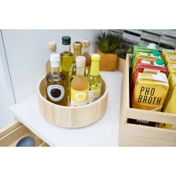 IDesign EcoWood Natural Paulownia Wood Turntable Organizer -Home-Kitchen 5829118 ALT3