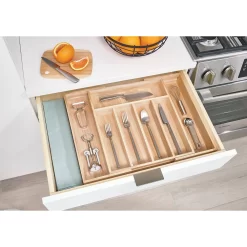 IDesign EcoWood Natural Paulownia Wood Expandable Flatware Tray 9 IDesign EcoWood Natural Paulownia Wood Expandable Flatware Tray -Home-Kitchen 5829126 ALT2