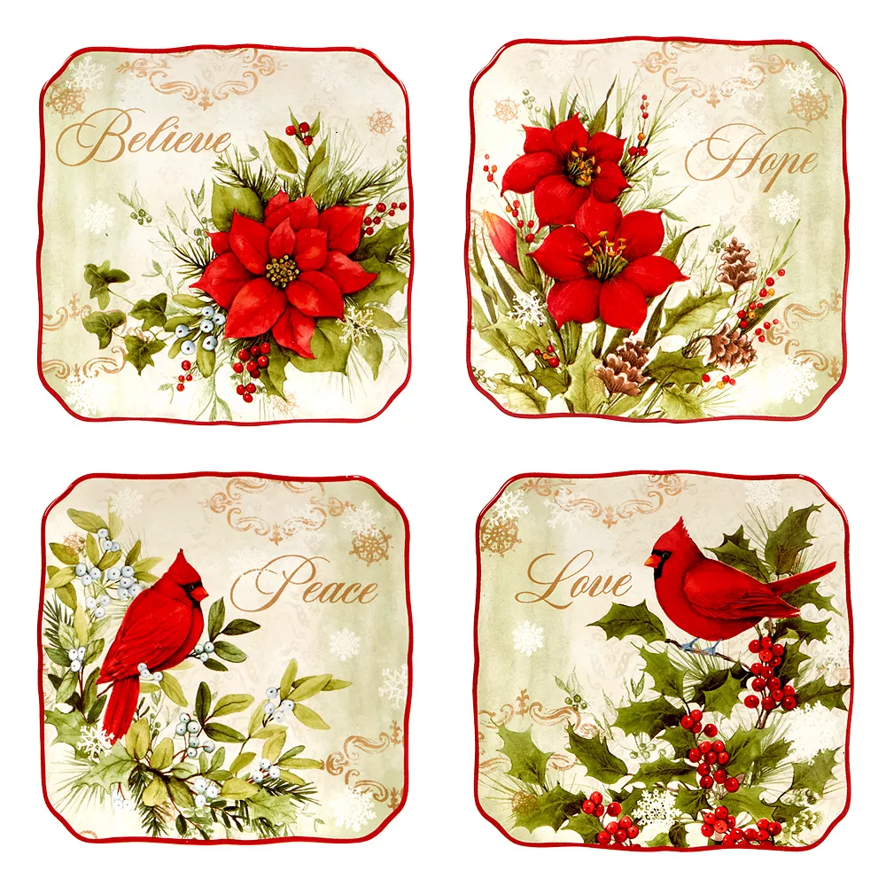 Certified International Winters Medley 4-pc. Canape Plate Set 3 Certified International Winters Medley 4-pc. Canape Plate Set