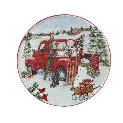 Certified International Red Truck Snowman 4-pc. Canape Plate Set -Home-Kitchen 5829258 ALT3