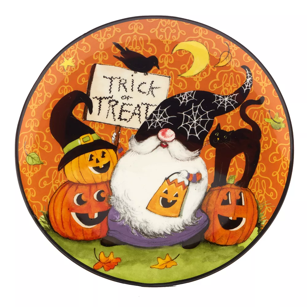 Certified International Halloween Gnomes 4-pc. Dessert Plate Set 5 Certified International Halloween Gnomes 4-pc. Dessert Plate Set - Image 3
