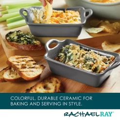 Rachael Ray Ceramics 2-pc. Rectangular Au Gratin Set 12 Rachael Ray Ceramics 2-pc. Rectangular Au Gratin Set -Home-Kitchen 5839293 ALT4