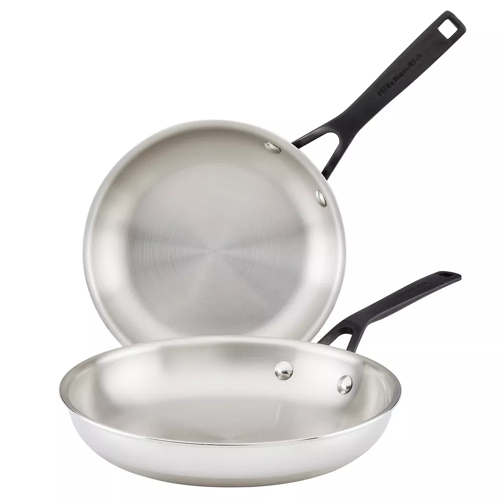 KitchenAid 5-Ply Clad Stainless Steel 2-pc. Frypan Set 3 KitchenAid 5-Ply Clad Stainless Steel 2-pc. Frypan Set