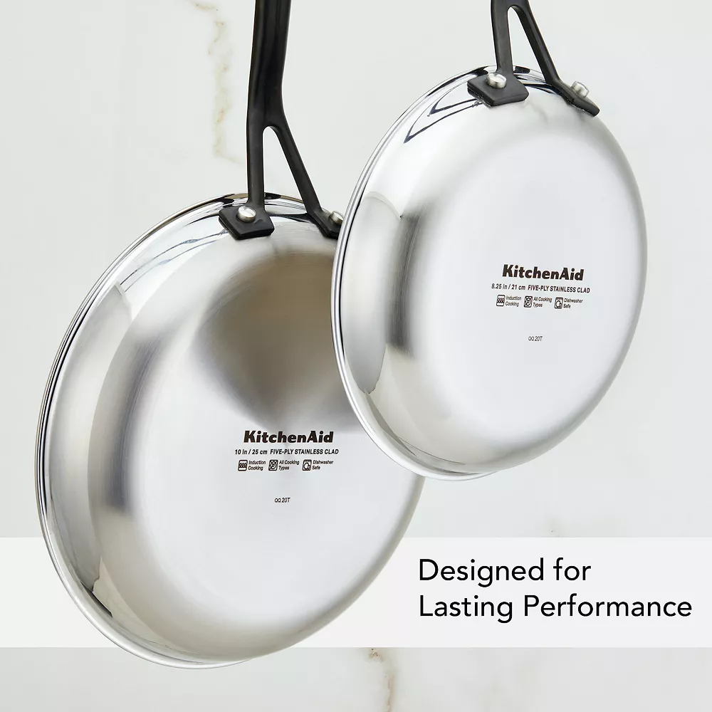 KitchenAid 5-Ply Clad Stainless Steel 2-pc. Frypan Set 4 KitchenAid 5-Ply Clad Stainless Steel 2-pc. Frypan Set - Image 2