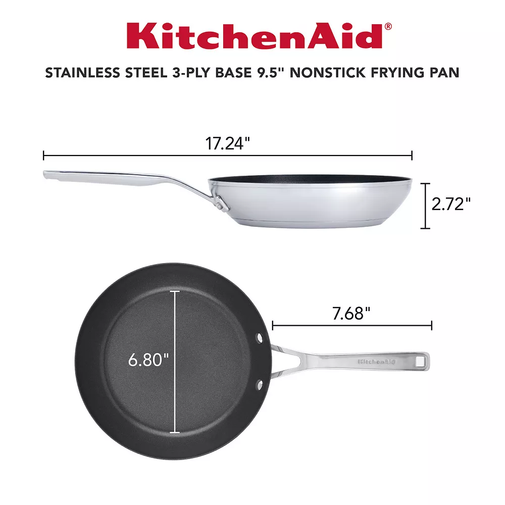 KitchenAid 3-Ply Base Stainless Steel Nonstick Frypan 4 KitchenAid 3-Ply Base Stainless Steel Nonstick Frypan - Image 2