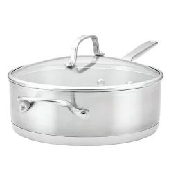KitchenAid 3-Ply Base Stainless Steel 4.5-qt. Deep Sauté Pan With Helper Handle And Lid