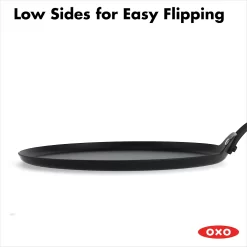OXO Obsidian Pre-Seasoned Carbon Steel 10-in. Induction Crepe Pan With Removable Silicone Handle Holder 13 OXO Obsidian Pre-Seasoned Carbon Steel 10-in. Induction Crepe Pan With Removable Silicone Handle Holder -Home-Kitchen 5918370 ALT6