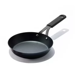 OXO Obsidian Pre-Seasoned Carbon Steel 8-in. Non-Stick Frypan Skillet With Removable Silicone Handle Holder