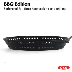 OXO Obsidian Pre-Seasoned Carbon Steel 12-in. Frypan With Holes For Grilling With Removable Silicone Handle Holder 12 OXO Obsidian Pre-Seasoned Carbon Steel 12-in. Frypan With Holes For Grilling With Removable Silicone Handle Holder -Home-Kitchen 5918404 ALT5