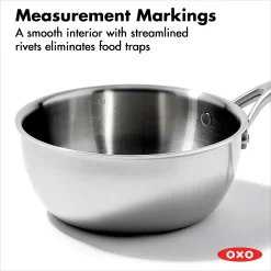 OXO Mira Tri-Ply Stainless Steel 2.5-qt. Chef's Pan With Lid 11 OXO Mira Tri-Ply Stainless Steel 2.5-qt. Chef's Pan With Lid -Home-Kitchen 5918432 ALT4