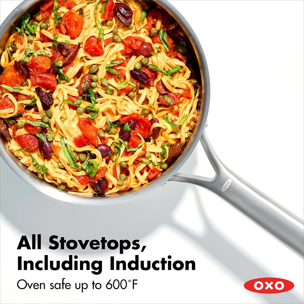 OXO Mira Tri-Ply Stainless Steel 2.5-qt. Chef's Pan With Lid 7 OXO Mira Tri-Ply Stainless Steel 2.5-qt. Chef's Pan With Lid - Image 5