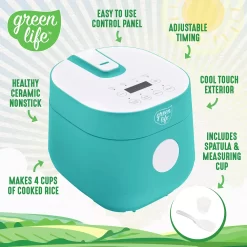 GreenLife Healthy 4-Cup Ceramic Nonstick Rice, Oats & Grains Cooker -Home-Kitchen 5926174 ALT4