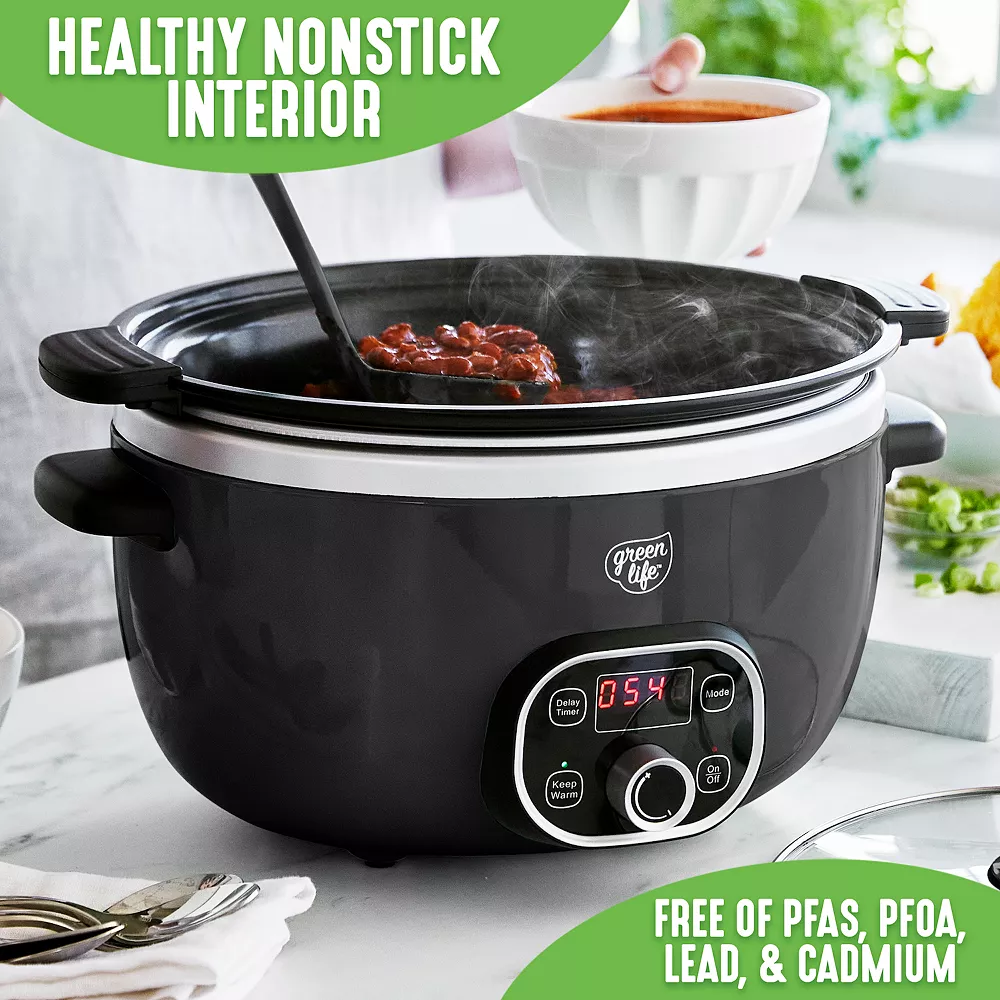 GreenLife Cook Duo Healthy 6-qt. Ceramic Nonstick Slow Cooker 4 GreenLife Cook Duo Healthy 6-qt. Ceramic Nonstick Slow Cooker - Image 2