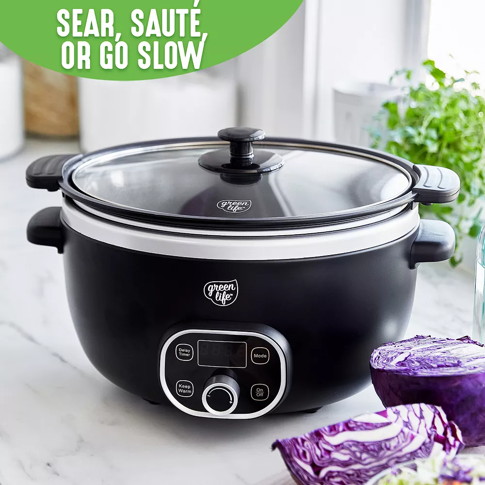 GreenLife Cook Duo Healthy 6-qt. Ceramic Nonstick Slow Cooker 6 GreenLife Cook Duo Healthy 6-qt. Ceramic Nonstick Slow Cooker - Image 4