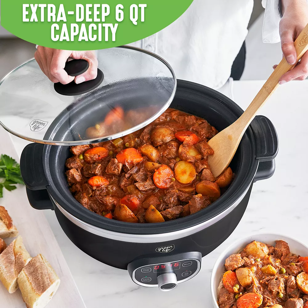 GreenLife Cook Duo Healthy 6-qt. Ceramic Nonstick Slow Cooker 7 GreenLife Cook Duo Healthy 6-qt. Ceramic Nonstick Slow Cooker - Image 5