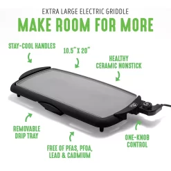 GreenLife Nonstick Ceramic Extra-Large Electric Griddle 11 GreenLife Nonstick Ceramic Extra-Large Electric Griddle -Home-Kitchen 5926184 ALT4