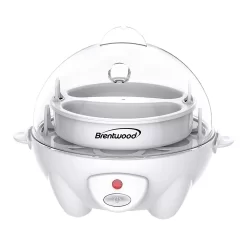Brentwood TS-1045W Electric Boiled Egg Cooker For 7 Eggs With Omelet Tray, White