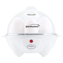 Brentwood TS-1045W Electric Boiled Egg Cooker For 7 Eggs With Omelet Tray, White -Home-Kitchen 5956038 ALT2