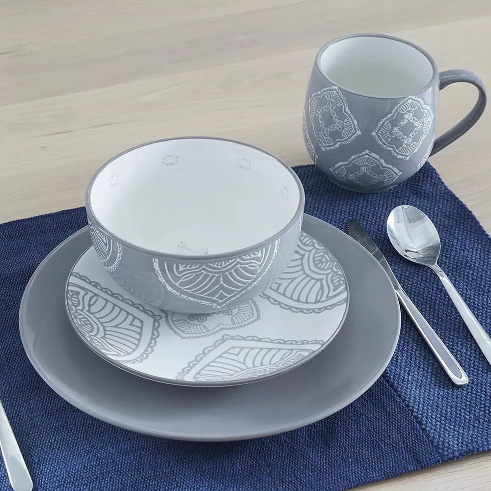 Baum Daphne Gray 16-pc. Dinnerware Set 5 Baum Daphne Gray 16-pc. Dinnerware Set - Image 3