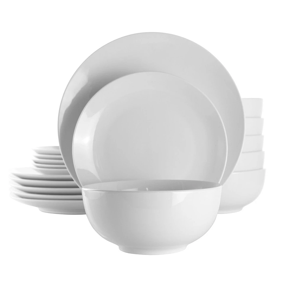 Elama Luna 18 Piece Porcelain Dinnerware Set In White 3 Elama Luna 18 Piece Porcelain Dinnerware Set In White
