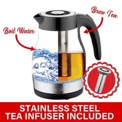 Brentwood Glass 1.7 Liter Electric Kettle With Tea Infuser In Black 8 Brentwood Glass 1.7 Liter Electric Kettle With Tea Infuser In Black -Home-Kitchen 5959659 ALT2