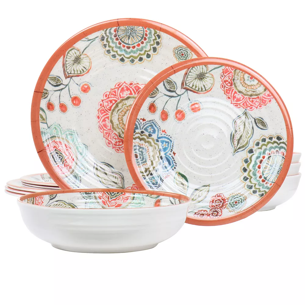 Elama Ester 12 Piece Melamine Dinnerware Set 3 Elama Ester 12 Piece Melamine Dinnerware Set