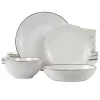 Elama Countess 16 Piece Embossed Double Bowl Stoneware Dinnerware Set In Ivory 1 Elama Countess 16 Piece Embossed Double Bowl Stoneware Dinnerware Set In Ivory -Home-Kitchen 5959699