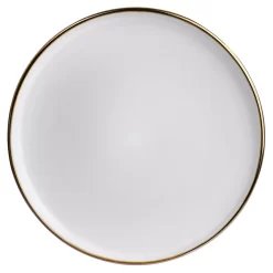 Elama Paul 6 Piece Stoneware Salad Plate Set In Matte Black With Gold Rim 9 Elama Paul 6 Piece Stoneware Salad Plate Set In Matte Black With Gold Rim -Home-Kitchen 5959701 ALT3