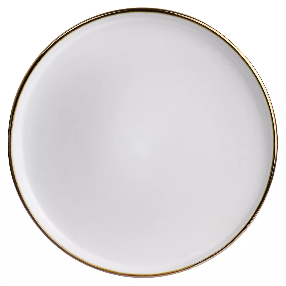 Elama Paul 6 Piece Stoneware Salad Plate Set In Matte Black With Gold Rim 6 Elama Paul 6 Piece Stoneware Salad Plate Set In Matte Black With Gold Rim - Image 4