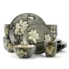 Gibson Elite Dakari 16 Piece Stoneware Dinnerware Set In Grey, Service For 4 -Home-Kitchen 5959721